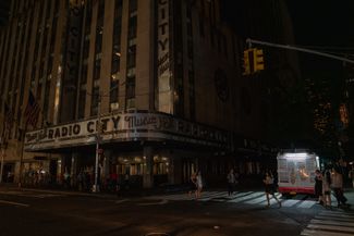 The Radio City Music Hall during a mass power outage in New York City. July 13, 2019.