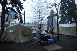 В палаточном городке сторонников Михаила Саакашвили 9 декабря 2017 года