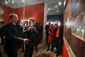 Culture Minister Vladimir Medinsky attends the opening of the State Historical Museum's “Alexander Gerasimov: 135th anniversary of the artist” exhibit. February 9, 2016.