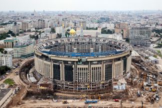 Olympic Stadium under construction, July 29, 2020