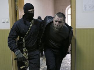 Обвиняемый Тамерлан Эскерханов в Басманном суде Москвы
