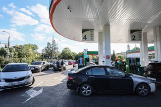 A gas station in Simferopol, in occupied Crimea