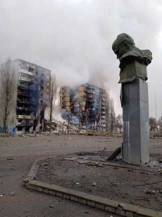Поселок Бородянка в Киевской области, 3 марта 2022