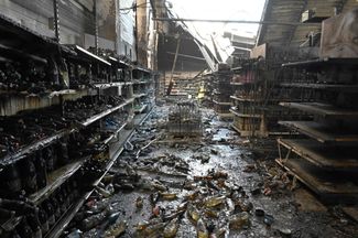 Продуктовый магазин в «Амсторе» после российской атаки