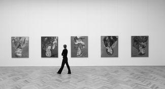 Paintings by Georg Baselitz in the Albertinum Museum in Dresden. June 7, 2010
