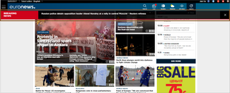 Сайт телеканала Euronews, акционером которого является холдинг ВГТРК
