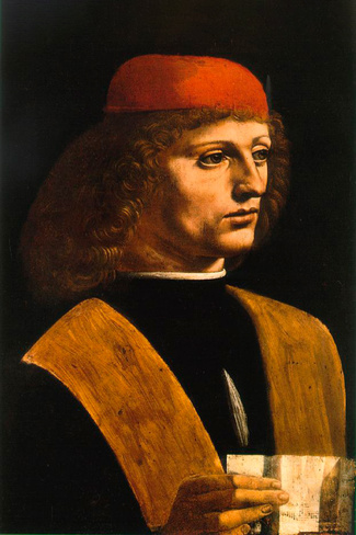 Леонардо да Винчи. Портрет музыканта. 1490