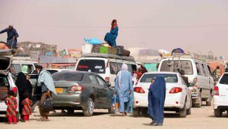 Жители Афганистана в городе Чаман на афгано-пакистанской границе. 15 августа 2021 года