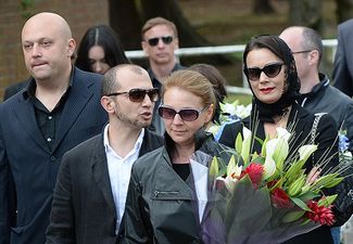 Demian Kudriavtsev at the funeral for Boris Berezovsky in London, August 5, 2013