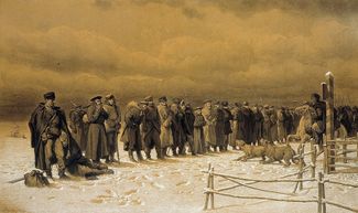 “March to Siberia” (1866) by Polish painter Artur Grottger depicts the deportation of Polish rebels after the January Uprising