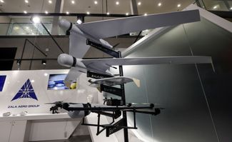 Kamikaze drones from Kalashnikov Concern at a showcase in Russia in August 2022