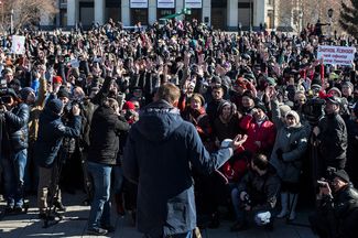 В Новосибирске Навальный выступил на митинге против повышения тарифов ЖКХ. 19 марта 2017 года