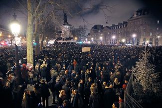 Площадь Республики, Париж, 7 января 2015 года