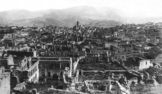 A view of Shusha (Shushi) after the Azeri military crushed an Armenian rebellion there in 1920