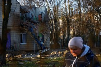 Здание детского сада, пострадавшего во время атаки российских беспилотников на Киев