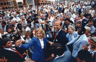 Джилл Байден с мужем во время его первой президентской кампании. Уилмингтон, Делавэр, 1988 год