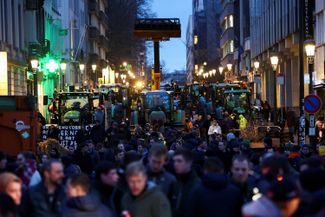 Акция протеста в европейском квартале Брюсселя