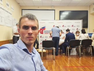 Андрей Андреев на избирательном участке, 1 июля 2020 года