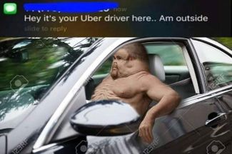 «Эй, это твой водитель Uber. Я на месте»