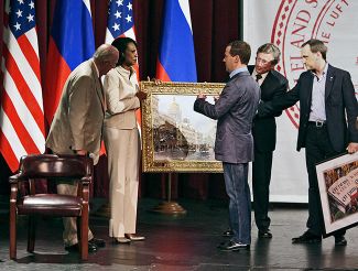 President Dmitry Medvedev during his visit to the US in 2010.