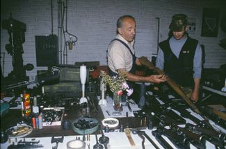 A Bosnian weapons workshop in Sarajevo. September 1992.