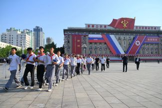 Репетиция встречи Владимира Путина в Пхеньяне