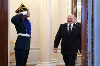 Александр Лукашенко на приеме в Кремле. Июнь 2020 года