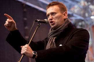 Alexey Navalny at a rally on Sakharov Street. December 24, 2011