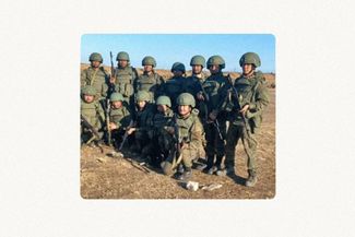 Nepali men at a Russian military training camp