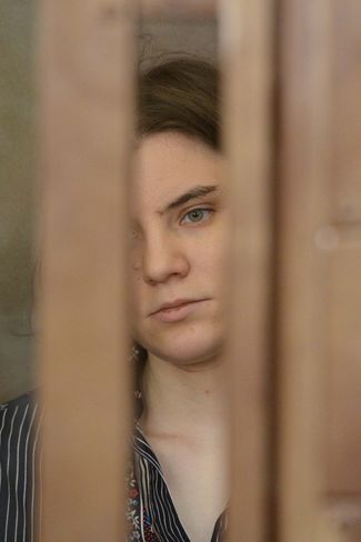 Yekaterina Samutsevich in court. August 8, 2012.