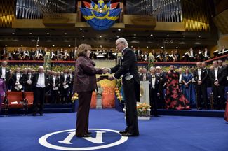 Svetlana Alexievich accepting the Nobel Prize in Literature, 2015 