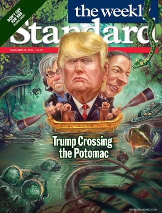 «Трамп переплывает реку Потомак»