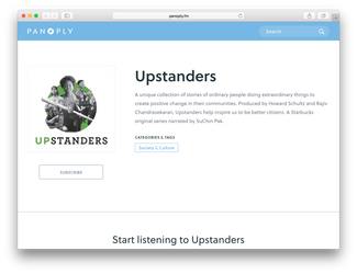 Подкаст <a href="http://www.panoply.fm/podcasts/upstanders" target="_blank">«Upstanders»</a>, сделанный Panoply вместе со Starbucks