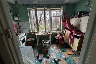 Разрушенная квартира в одном из домов Днепровского района города Запорожье