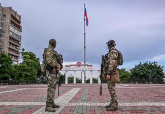 Russian servicemen in occupied Melitopol. June 14, 2022.